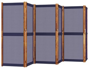 sötétkék 6 paneles térelválasztó 420 x 180 cm