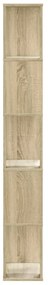 5 szintes sonoma tölgy szerelt fa könyvespolc 45x23,5x162,5 cm