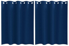 Függönyök függönyökkel 2 pcs Sötétkék 140x140cm Poliészter