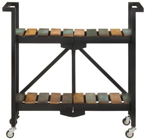 tömör újrahasznosított fa zsúrkocsi 87 x 36 x 81 cm