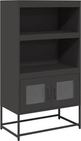 vidaXL Magastábla Fekete 68x39x123 cm Acél