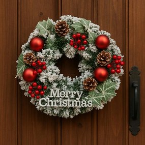 Karácsonyi koszorú 40 cm átmérővel Karácsonyi dekoráció