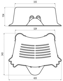 AQUALINE 366410 Duck gyermek csúszásmentesfürdőszobai lépcső, szürke