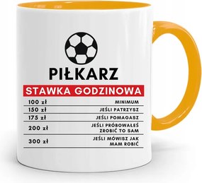 Sárga Bögre Labdarúgóknak Óradíj Ajándék fényképes nyomtatással