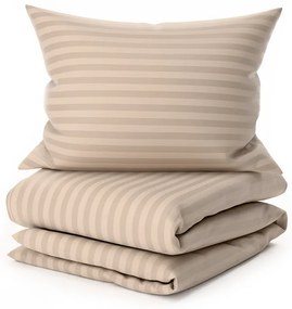 JASMINE bézs - 2 cm csíkos mikroszálas hotel ágyneműhuzat Ágyneműhuzat mérete: 70 x 90 cm | 140 x 200 cm