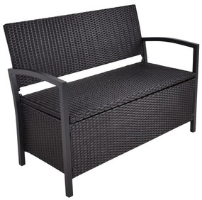 Fekete műrattan kerti pad Ferrara – Garden Pleasure