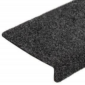 10 db szürke tűlyukasztott lépcsőszőnyeg 65x21x4 cm