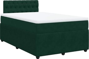 vidaXL sötétzöld bársony rugós ágy matraccal 120x190 cm
