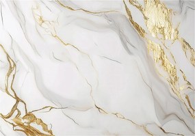 Fotótapéta Fehér Márvány Arany Hálószoba Nappali Tapéta Flizelina 150x105