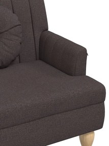 sötétbarna szövetpad párnákkal 113x64,5x75,5 cm