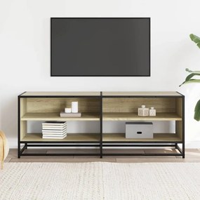 sonoma tölgy színű szerelt fa és fém TV-szekrény 120,5x40x46 cm