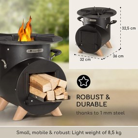 Oshima Rocket Stove Camping Stove környezetbarát mobil acél
