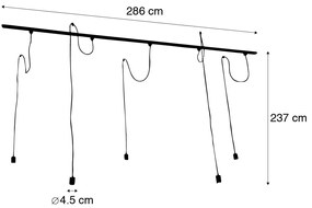 Modern sínrendszer 5 fekete függőlámpa - Iconic Cavalux