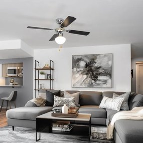 ZEVENTI - Mennyezeti ventilátor NAVAGIO 1xE27/60W/230V fekete/fehér