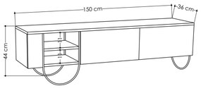 TV szekrény Norfolk Tv Stand - Light Mocha