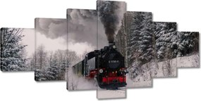 Képek 210x100 Mozdony téli tájképben