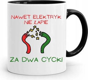 Bögre Fekete Vicces Még A Villanyszerelő Sem Nyomtatott Fotóval