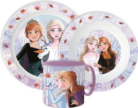 Disney Jégvarázs Autumn Leaves étkészlet, micro műanyag szett bögrével 265 ml