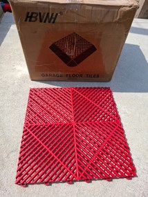 Padló Csempe Moduláris 40x40 Garázs Padló Műhely piros