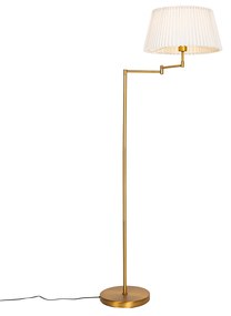 Állólámpa bronz fehér redős árnyékolóval és állítható karral - Ladas Deluxe