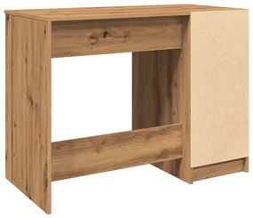 kézműves tölgy színű szerelt fa íróasztal 100 x 50 x 75 cm
