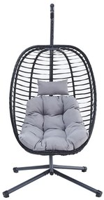 Függőszék, Fém + Polyrattan, Szürke. AZ-V1289 GREY