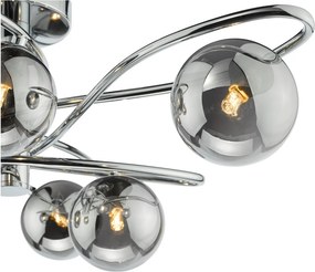 Dar Lighting modern mennyezeti lámpa lysandra füstös csiszolt króm darlys6450
