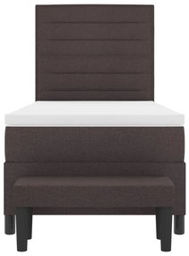 vidaXL Box Spring Ágy Matraccal és Pad Dark Brown 90x200 cm Szövet