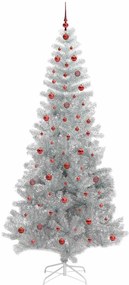 Karácsonyfa 300 LED-del állvánnyal Ezüst 240 cm PET