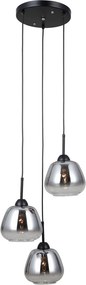 Italux modern függeszték felis matt fekete füstös itxpnd-40824-3-bk