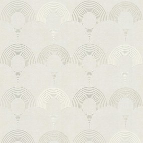 Art Deco stílusú vinil tapéta Szürke-ezüst mosható As