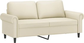 vidaXL 2 személyes krémszínű műbőr kanapé 140 cm