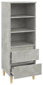 betonszürke szerelt fa magasszekrény 40 x 36 x 110 cm