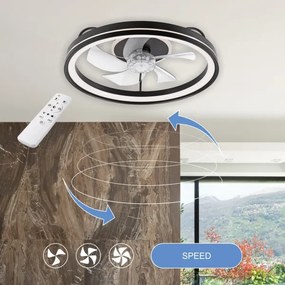 LED Mennyezeti lámpa ventilátorral FARGO LED/37W/230V fekete + távirányító