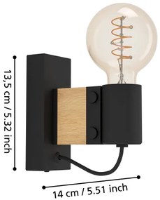 Eglo 43903 - Fali lámpa BAILRIGG 1xE27/40W/230V