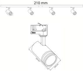 Polux MILANO 327796 Sín 4x10W/GU10 IP20