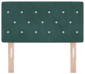 Fejtámla Kristály Gombos Párnázott Sötét Zöld 80 cm Bársony