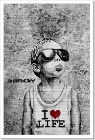 Poszterek keretben 40x60 I love life Banksy Spray