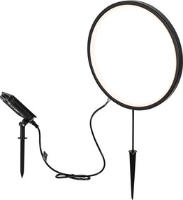 Tüskeszerű lámpa fekete 60 cm, újratölthető LED-del és napelemes IP65 - Adalind