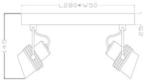 Lucide 34944/02/30 - Spotlámpa TUNDRAN 2xGU10/5W/230V fekete