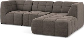 Barna buklé sarokkanapé (jobb oldali-heverő résszel) Aloha – Makamii