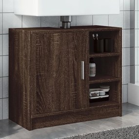 Barna tölgy színű szerelt fa mosdószekrény 63 x 29 x 55 cm
