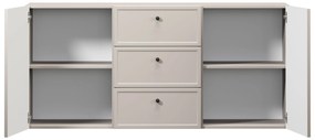 Lorini fali komód 150 cm - kasmír / fekete fogantyúk