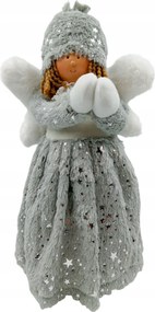 Karácsonyi Dekoráció figura Karácsonyi Ajándék Angyalka ezüst Csillag 37 cm
