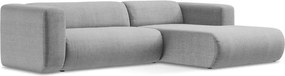 Világosszürke sarokkanapé (jobb oldali-heverő résszel) Ekahi – Makamii