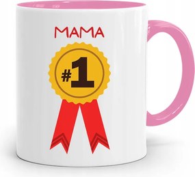 Rózsaszín Bögre Ajándék Anyukáknak Medálra, fényképes nyomtatással