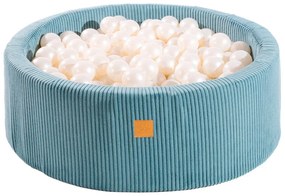 Türkiz kordbársony labdamedence ø 90x30 cm Montessori – Meowbaby