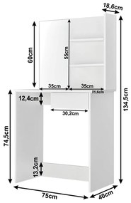 BELEZA dekoratív asztal, fehér