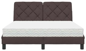 ágy matraccal Sötétbarna 140x200 cm szövet