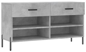 betonszürke szerelt fa cipőpolc 102 x 35 x 55 cm